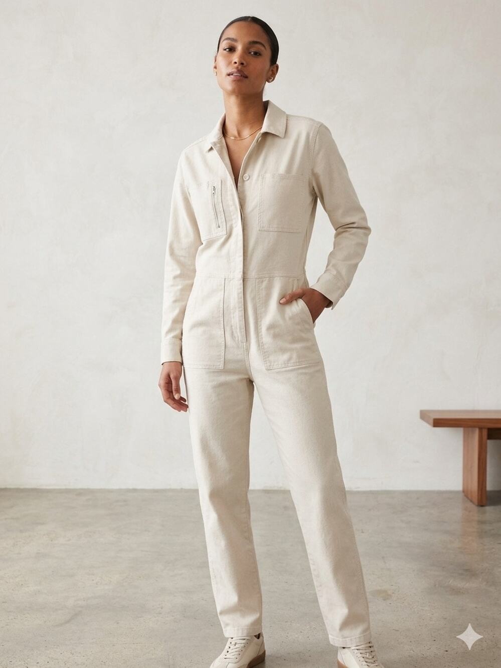 New outerknown khaki jumpsuit size XS cotton linen blend $178